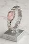 Helia Cornered Case Stone Pink Dial Gray Women's Wristwatch