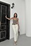 Women's Raw Hem Mom Fit Jeans Naturel 764-80
