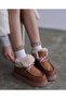 Green Orange Crochet Knit Embroidered White Long Socks