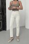 Women's Raw Hem Mom Fit Jeans Naturel 764-80 - 3