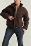Women's Quilted Coat Brown 26009 - 3