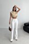Women's Flared Skinny Jeans White 867-50