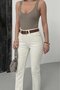 Women's Raw Hem Mom Fit Jeans Naturel 764-80 - 4