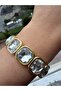 Stylish Steel Bracelet with Rubber Band, Does Not Tarnish. 21 cm - 5