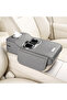 Auto Family Car Armrest Heightening Pad with Cup Holder & Tissue Box – PU Leather Console Organizer - 2