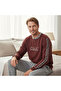 Men's Cotton Collared Buttoned Pocketed Gift Bundle and Dowry Set with Coffee Patterned Color Pajama Set a