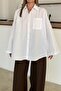 Spanish Sleeve Loose Cotton Shirt White 9365 - 6