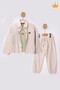 Festive Outfit Boys' Baby Three-Piece Set Panda Printed Muslin Fabric Transitional Set 2201 - 2