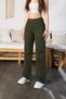 Women's Khaki Wide Leg Palazzo High Waist Trousers