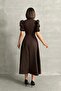 Women's Brown Watermelon Sleeve Dress - 7
