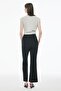 Fiors regular fit standard length flare leg black women's trousers - 4