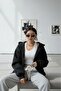 Women's Black Thick Winter Fabric Zippered Hooded Jacket