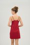 Women's Viscose Fabric Adjustable Rope Strap V-Neck Lace Detailed Nightgown - Claret Red - 5
