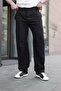 Comfortable Cut Men's Black Trousers with Leg Detail 6532 - 3