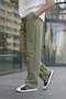 Comfortable Cut Men's Khaki Trousers with Leg Detail 6532 - 2
