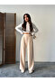 Waist Velcro Palazzo Trousers - Stone - 4