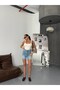 Women's High Waist Ripped Detailed Bermuda Denim Shorts - 3