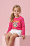 Girl's Aslan Printed Long Sleeve Slim S Single Jersey Tshirt - 31586 - Fuchsia - 2