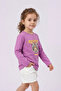 Girl's Aslan Printed Long Sleeve Slim S Single Jersey Tshirt - 31586 - Lilac