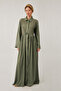 Lace Dress with Hidden Buttons Khaki
