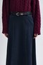Denim Skirt with Piece Detail Dark Blue - 6