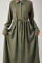 Lace Dress with Hidden Buttons Khaki - 4