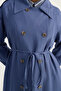 Double Breasted Trench Coat with Epaulettes Indigo - 4