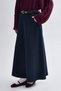 Denim Skirt with Piece Detail Dark Blue - 2