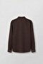 Men's relaxed fit slim shirt - brown - 2