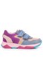 Genuine Leather Powder Blue Fuchsia Kids Sneakers Sports Shoes - 3