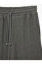 Beli Lace-Up Pocketed Straight Wide Leg Striped Trousers - 5