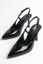 Women's Patent Leather Belt Pack Ribbon Banded Pointed Toe Stiletto Heel U Stiletto Evening Dress Shoes - 4