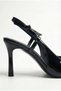 Women's Patent Leather Belt Pack Ribbon Banded Pointed Toe Stiletto Heel U Stiletto Evening Dress Shoes - 2