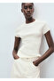 Short Sleeve Rib Knit Jersey T-Shirt
