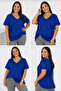 V-Neck Trend Large Size Cotton Fabric Premium T-Shirt - 7