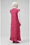 Checkered Textured Gilet Dress 2514-04 Pink - 3