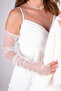 Long White Tulle Cut-Out Finger Bridal Wedding Prom Event Party Gloves