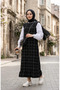 Checkered Textured Gilet Dress 2514-06 Black