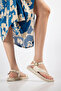 Janie Women's Genuine Leather Buckle Beige Sandals - 3