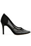 Women Mesh Rhinestone Stiletto Pump in Black - 2