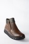 Brown Genuine Leather Comfort Orthopedic Sole Women's Boots N555380703 - 4