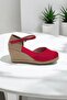 Women's Linen Wedge Heel Espadrille – Summer Sandals with Straw Back - 5