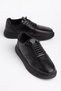 Dark Black Men's Daily Use Lightweight Poly Stitched Sole Walking Guaranteed Sports Shoes