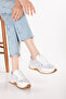 Genuine Leather Anatomical Sole Comfortable Casual Shoes Elnr.310 White Snake - 8