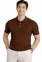 Men's Polo Collar T-Shirt with Snap Detail Corded Fabric - C1T-1239 - 5