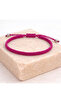 Unisex Knitted Fuchsia Macrame Drawstring Bracelet, Handmade, Water Resistant, Adjustable Bracelet