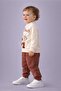 Baby Boy Teddy Bear Toy Bear Front-Back Printed 2-Piece Tracksuit Set – Transitional 2-Thread Bottom Top Set - 2