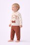 Baby Boy Bow Tie and Teddy Bear Patterned Top and Bottom Set 2 Yarns Without Drawstring Seasonal Tracksuit Set 3-12 Months - 3