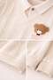 Baby boy 2-piece quilted sweater-look bear embroidered top and bottom set (3-12 months) - 4