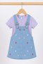 Baby Girl Heart Embroidered Short Sleeve Gilet Dress & Ribbed T-Shirt 2-Piece Set Summer 6-24 Months 100% Cotton - 3